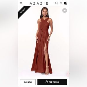 Azazie Brandie dress. Terracotta. Size 2. Did not alter, worn once. Like new!